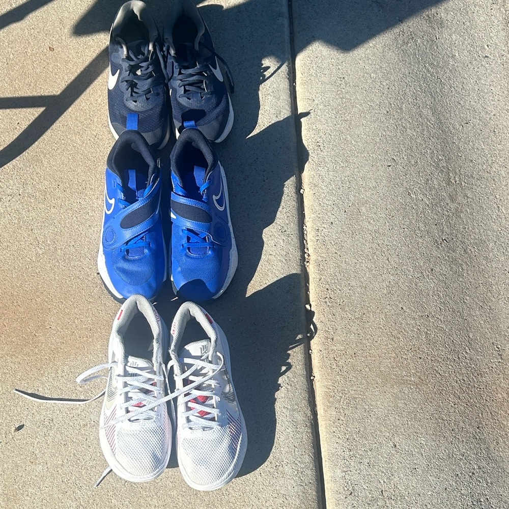 Nike Kids Sneakers in White, Red, and Blue